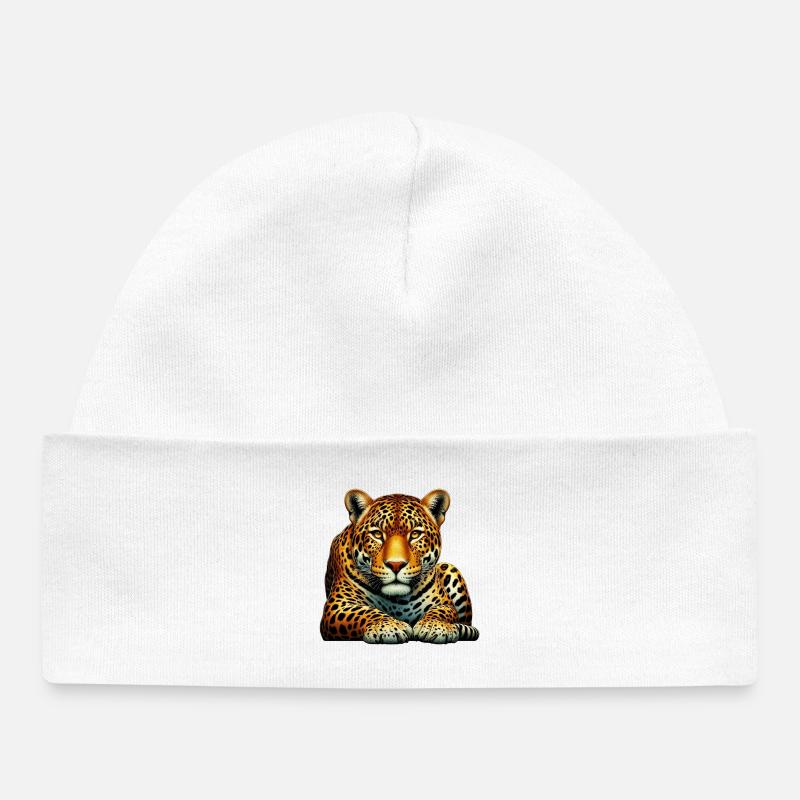Léopard - Bonnet bébé bio - blanc