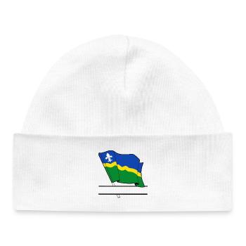 Flag Flevoland text banner - Baby Organic Beanie - white - Front