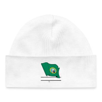 Flag Washington text banner - Baby Organic Beanie - white - Front