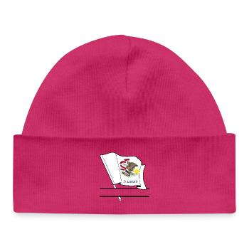 Flag Illinois text banner - Baby Organic Beanie - white - Front