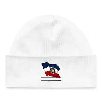 Flag Utah text banner - Baby Organic Beanie - white - Front