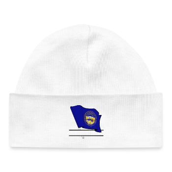 Flag Nebraska text banner - Baby Organic Beanie - white - Front