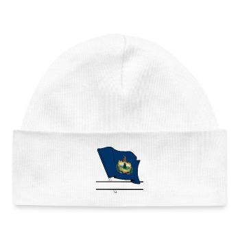 Vermont Flag Text Banner - Baby Organic Beanie - white - Front
