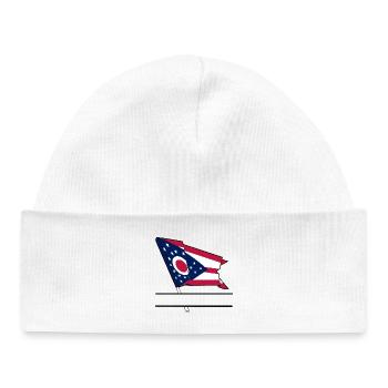 Flag Ohio text banner - Baby Organic Beanie - white - Front