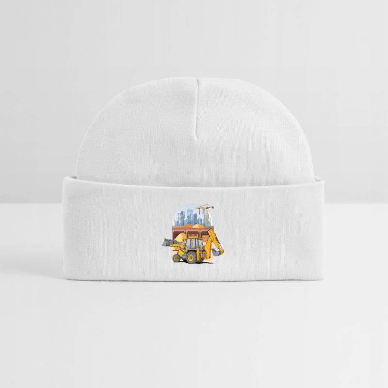 Backhoe Loader, Tractor Loader on Construction Site Baby Organic Beanie