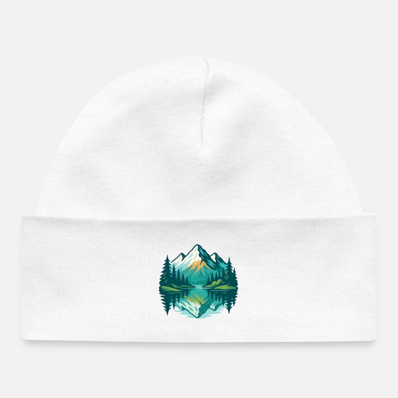 Réflexion alpine - Bonnet bébé bio - blanc