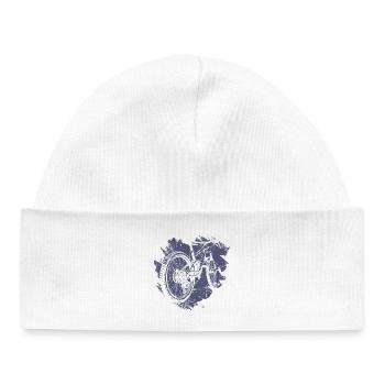 Retro Bicycle Gear Illustration - Baby Organic Beanie - white - Front