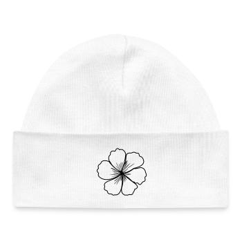 Cherry Blossom – Multi-Color Contours Sakura Look - Baby Organic Beanie - white - Front