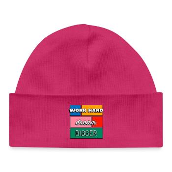 Work Hard Dream Bigger Motivation et Ambition - Bonnet bébé bio - blanc - Devant