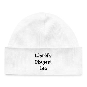 World's okayest Lea - Baby Organic Beanie - white - Front