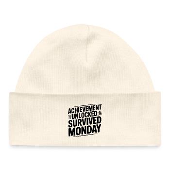 Achievement Unlocked Survived Monday - Baby Organic Beanie - white - Front
