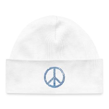 Signe de paix - Bonnet bébé bio - blanc - Devant
