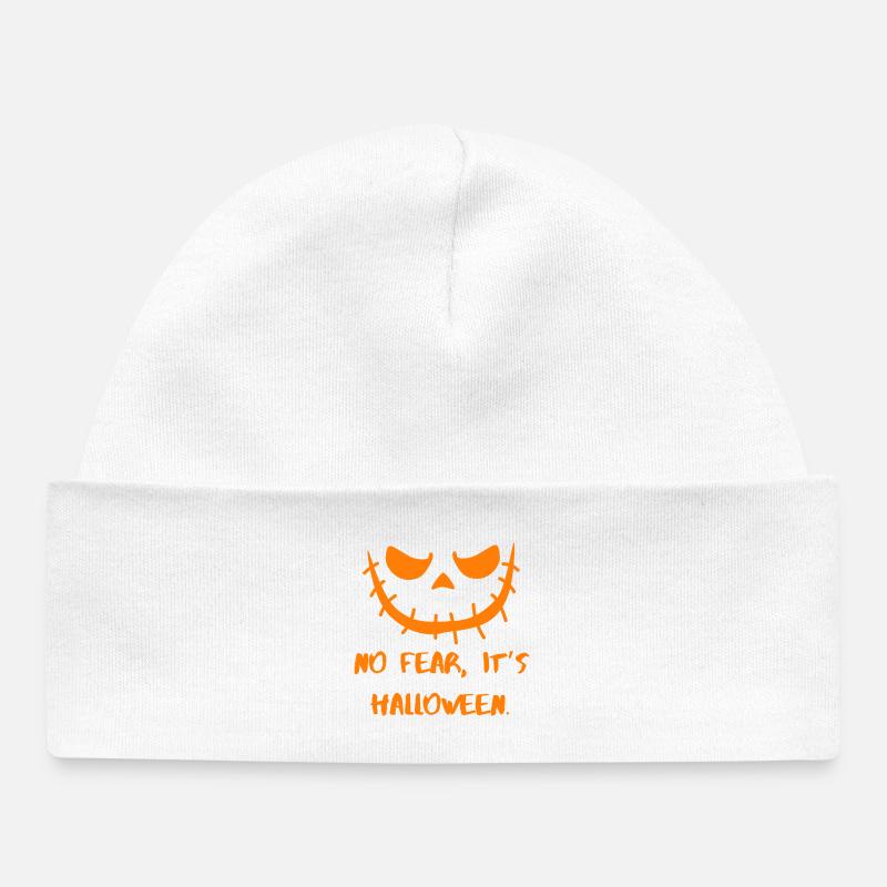 Pas de peur Sourire d’Halloween - Bonnet bébé bio - blanc