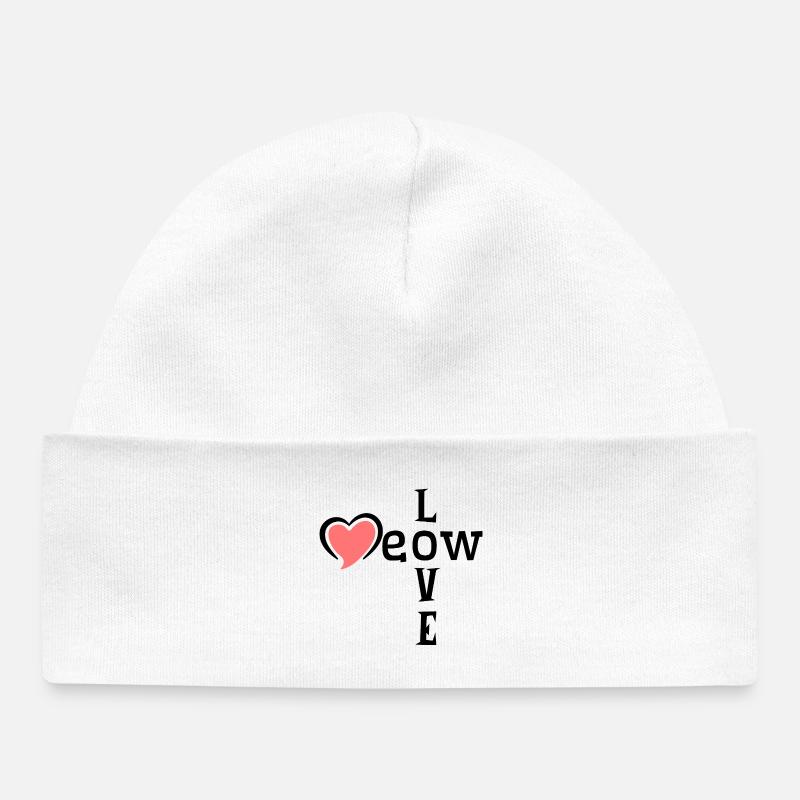Silhouette Coeur Rose Sur Noir - Bonnet bébé bio - blanc