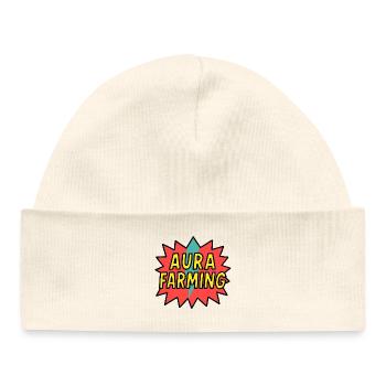 Aura Farming  - Baby Organic Beanie - white - Front