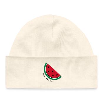 Tranche de pastèque Pop Art - Bonnet bébé bio - blanc - Devant