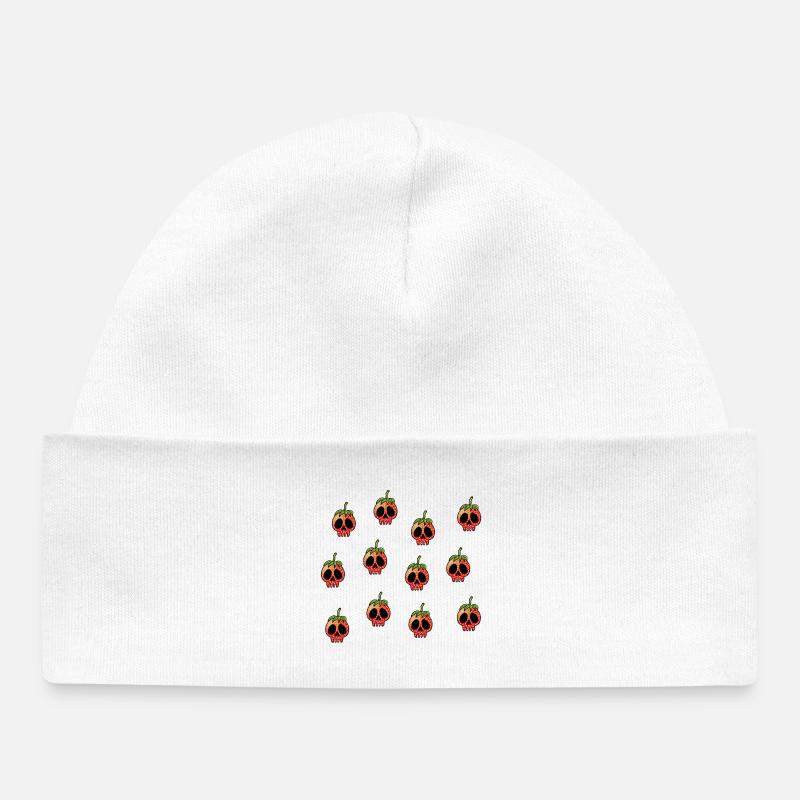 Crânes de fraises - Bonnet bébé bio - blanc