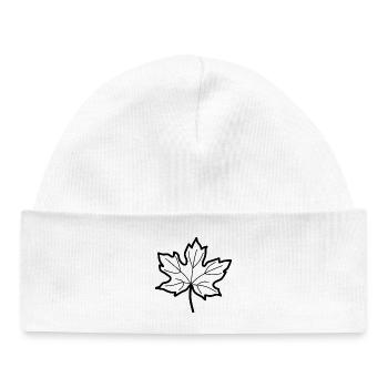 Feuille caduque - automne - Bonnet bébé bio - blanc - Devant