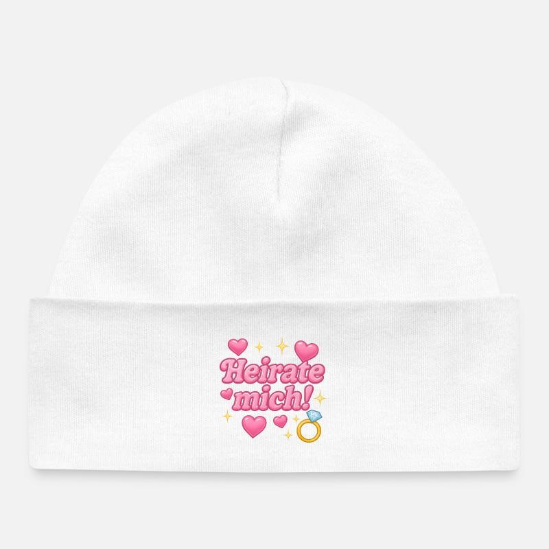 Épouse-moi! / Conception Y2K - Bonnet bébé bio - blanc