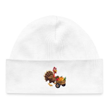 Thanksgiving Drôle Dinde de Thanksgiving - Bonnet bébé bio - blanc - Devant