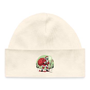 Monstre effrayant Zombie Noël Horreur - Bonnet bébé bio - blanc - Devant