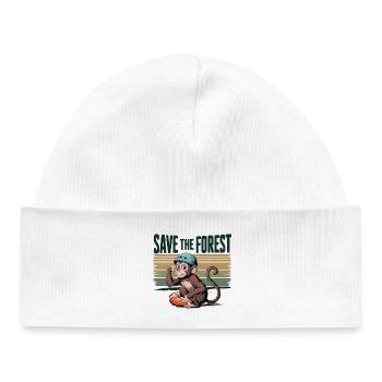 Save the Forest Nature Ecology Green Action Gift - Baby Organic Mütze - Weiß - Vorne