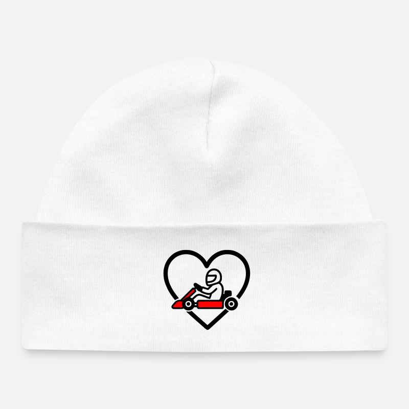Karting Heart – Passion Speed - Bonnet bébé bio - blanc