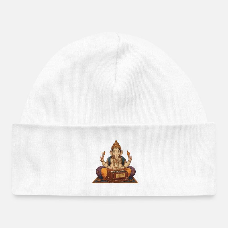 Art de l’harmonium Ganesha - Bonnet bébé bio - blanc
