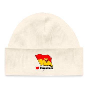 Drapeau du Burgenland avec le cœur - Bonnet bébé bio - blanc - Devant