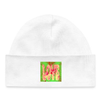 Love Neon Tie Dye - Baby Organic Mütze - Weiß - Vorne