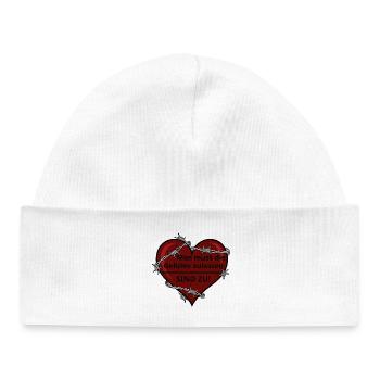 Sarcastic Heart with Barbed Wire - Baby Organic Beanie - white - Front