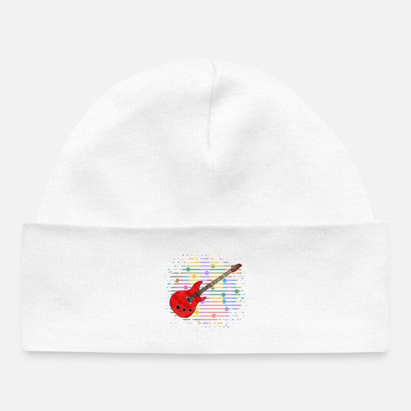 guitare - Bonnet bébé bio - blanc
