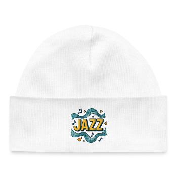 Musik Jazz Grafikdesign Blau und Gelb - Baby Organic Mütze - Weiß - Vorne