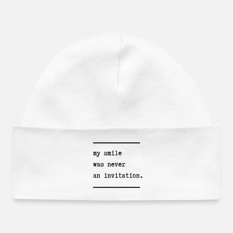 Mon sourire n’a jamais été une invitation - Bonnet bébé bio - blanc