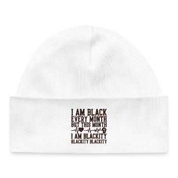 Blackity Black Month Heartbeat Fist - Baby Organic Beanie - white - Front
