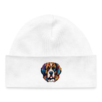 Bande dessinée de chien - Bonnet bébé bio - blanc - Devant
