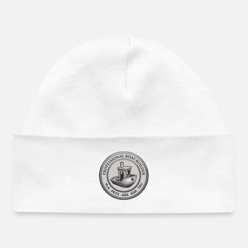 Professional Boat Builder – 3D Printing Emblem - Baby Organic Beanie - white