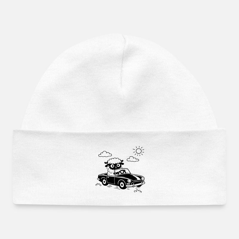 Mouton décapotable - Bonnet bébé bio - blanc
