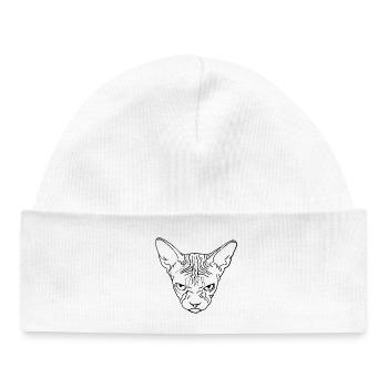Sphinx Head - Baby Organic Beanie - white - Front