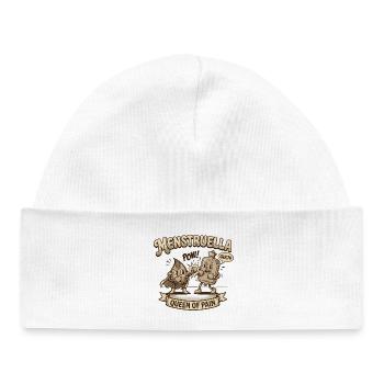 Menstruella Boxing Match – Design rétro de la bouillotte - Bonnet bébé bio - blanc - Devant