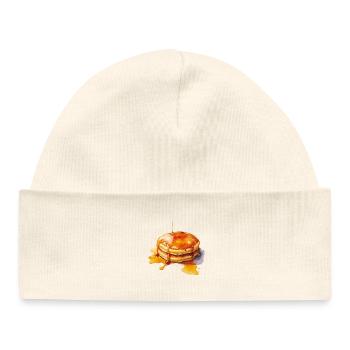 Syrup Pancake Stack - Baby Organic Beanie - white - Front