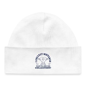 Je collectionne les erreurs – Dicto rétro comique flirt - Bonnet bébé bio - blanc - Devant