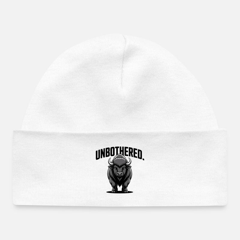 Emblème du taureau indifférent - Bonnet bébé bio - blanc