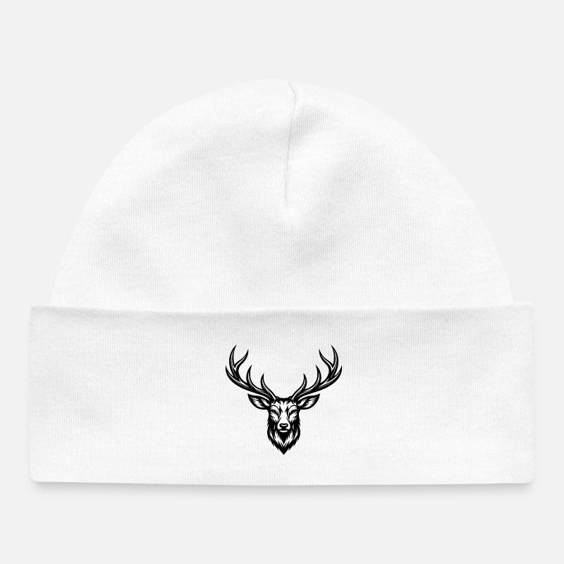Cerf classique et professionnel - Bonnet bébé bio - blanc