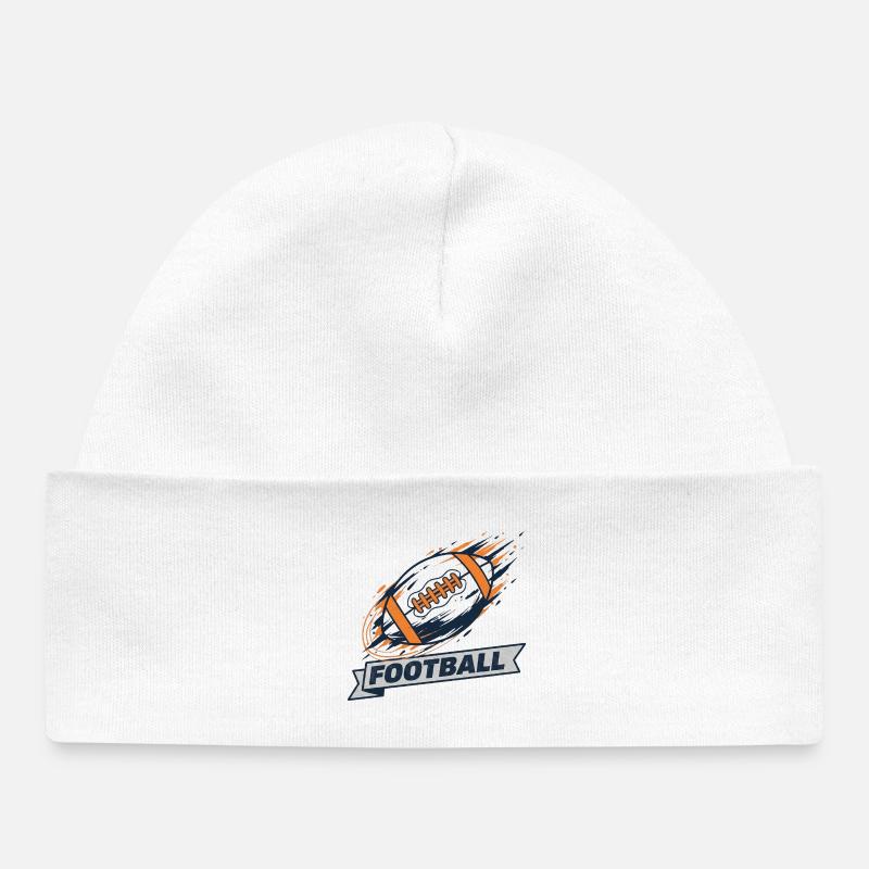 Logo dynamique en spirale de football - Bonnet bébé bio - blanc