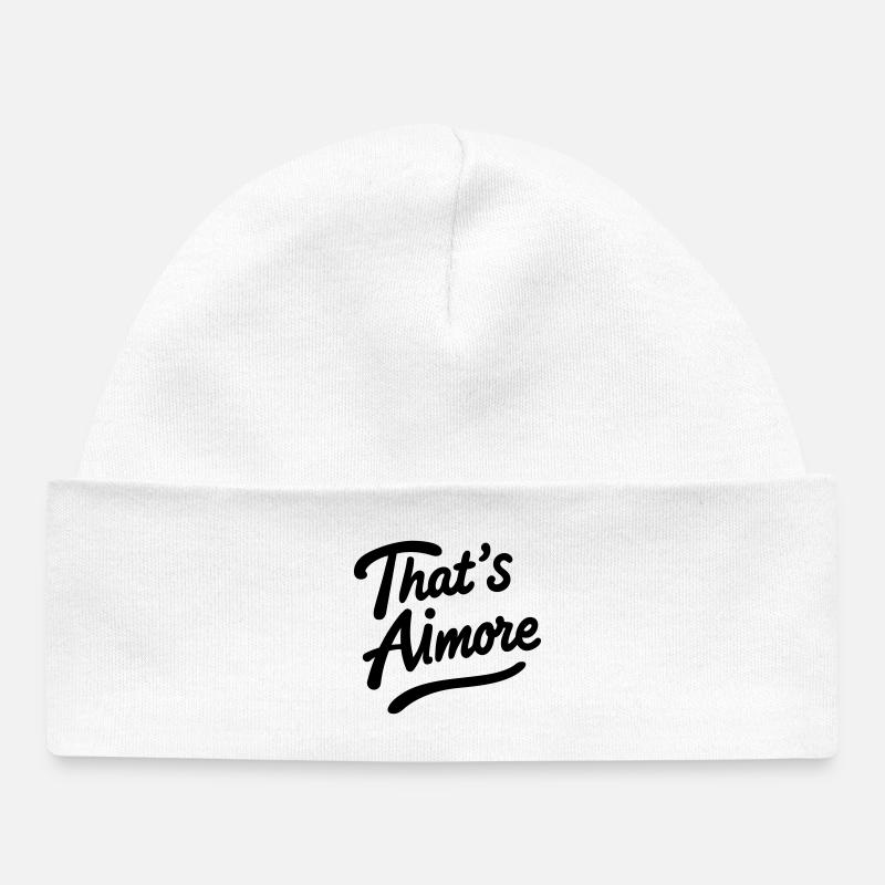 « C’est AiMore » Chemise à jeu de mots - Bonnet bébé bio - blanc