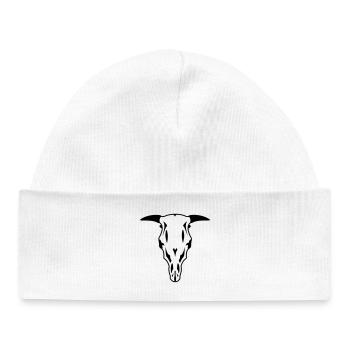 Crâne de taureau - Bonnet bébé bio - blanc - Devant