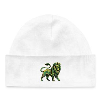 Lion Roots Reggae - Baby Organic Mütze - Weiß - Vorne