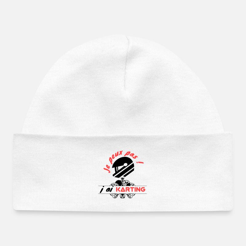 Je peux pas - Karting - Bonnet bébé bio - blanc