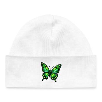 Papillon Vert - Bonnet bébé bio - blanc - Devant